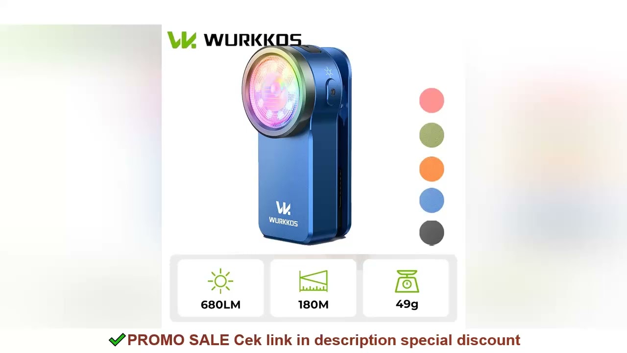 Wurkkos HD03 680LM Mini Clip Light USB C Rechargeable Pocket Flashlight Spotlight/Floodlight Portabl