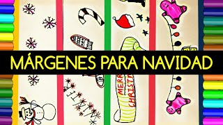 BORDES Y MÁRGENES para cuadernos y dibujos para tarjetas de Navidad | IDEAS PARA DECORAR APUNTES |