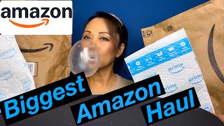 🔥BIGGEST AMAZON HAUL EVER! 🛍️ BUBBLE GUM EDITION 🤯💖 (UNBOXING & ASMR) BUBBLE BLOWING, GUM SNAPPING