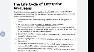 The life cycle of enterprise javabeans