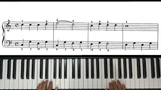 Au Clair de la Lune (Suzuki Piano Vol.1 No.9) c/metrónomo (70-100) y partitura