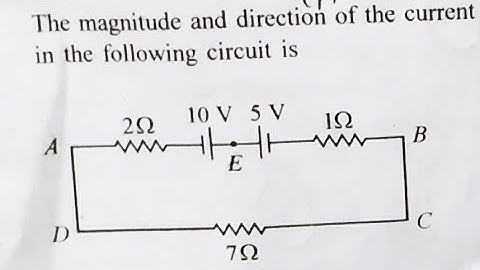 The magnitude and direction of current in the following circuit |physics neet question 2023|
