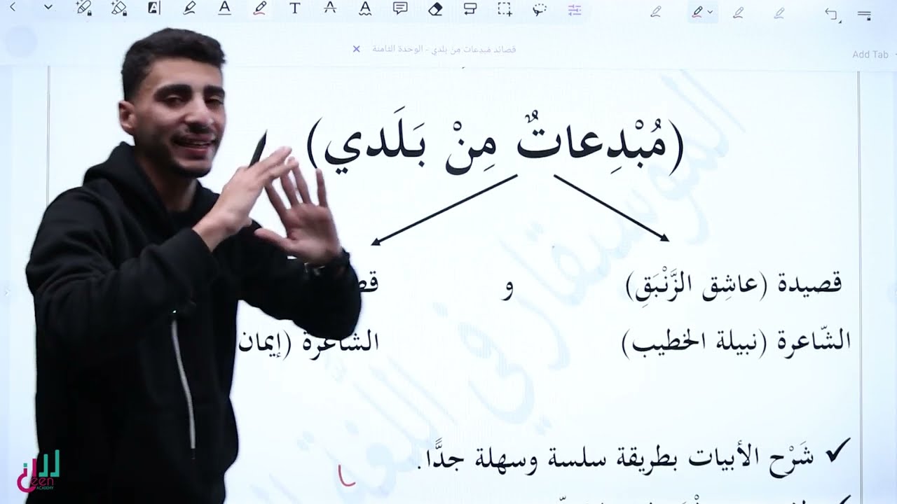 قصيدة (عاشق الزنبق) جيل 2008 / الوحدة الثامنة -           الجزء الأول.   أ. حمز حمو 📚