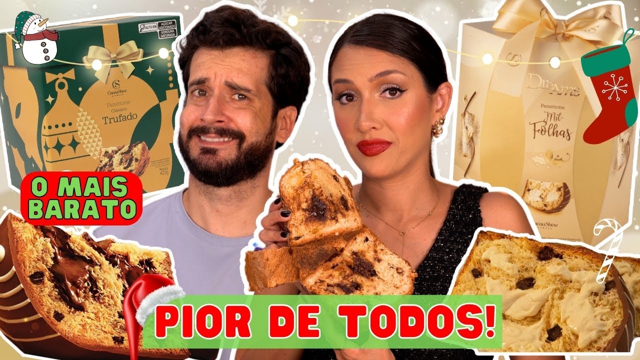 PROVANDO PANETONE RECHEADO da CACAU SHOW l MIL FOLHAS e TRUFADO