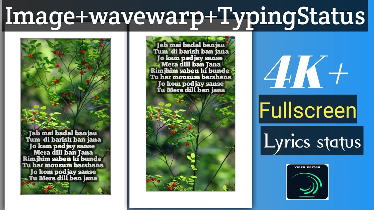 how to make trending typing text lyrics status video||instagram typing status editing||instagram