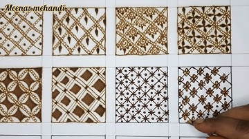 Filling elements for intricate bridal mehndi designs/learn  Grid/netting patterns /box mehndi design
