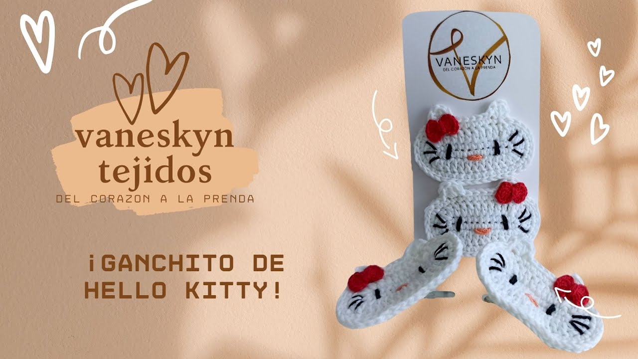 Aprende como hacer Ganchito Hello Kitty🧶 te enseño paso a paso es fácil.