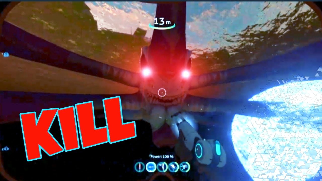 How To Kill A Reaper Leviathan In Subnautica Youtube 