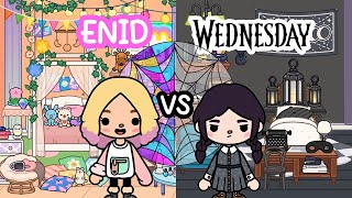 WEDNESDAY vs ENID Dorm Bedroom Makeover from NETFLIX 🌈🖤 TOCA BOCA House Ideas | Toca Life World screenshot 5