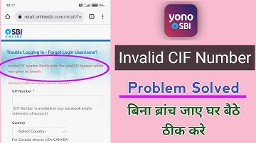 How To Solve Invalid Cif Number In Sbi Bank Account |  Cif Number Invalid Problem | SBI |
