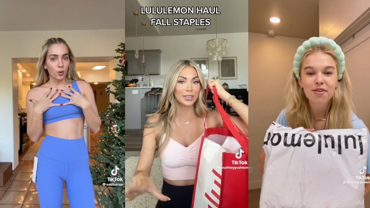 Lululemon Haul TikTok Compilation Fit Girl and That Girl Must Have (Scuba,  leggings, and Pouches) 