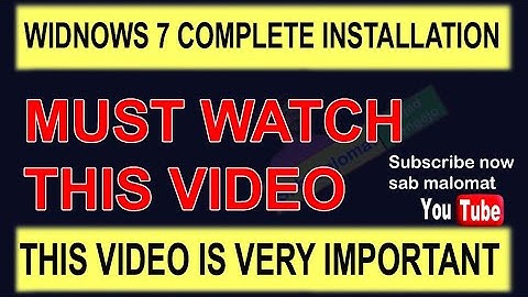 Windows 7 Complete Installation In Urdu Video