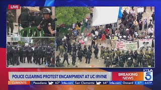 Police clear proPalestinian encampment at UC Irvine, protestors arrested