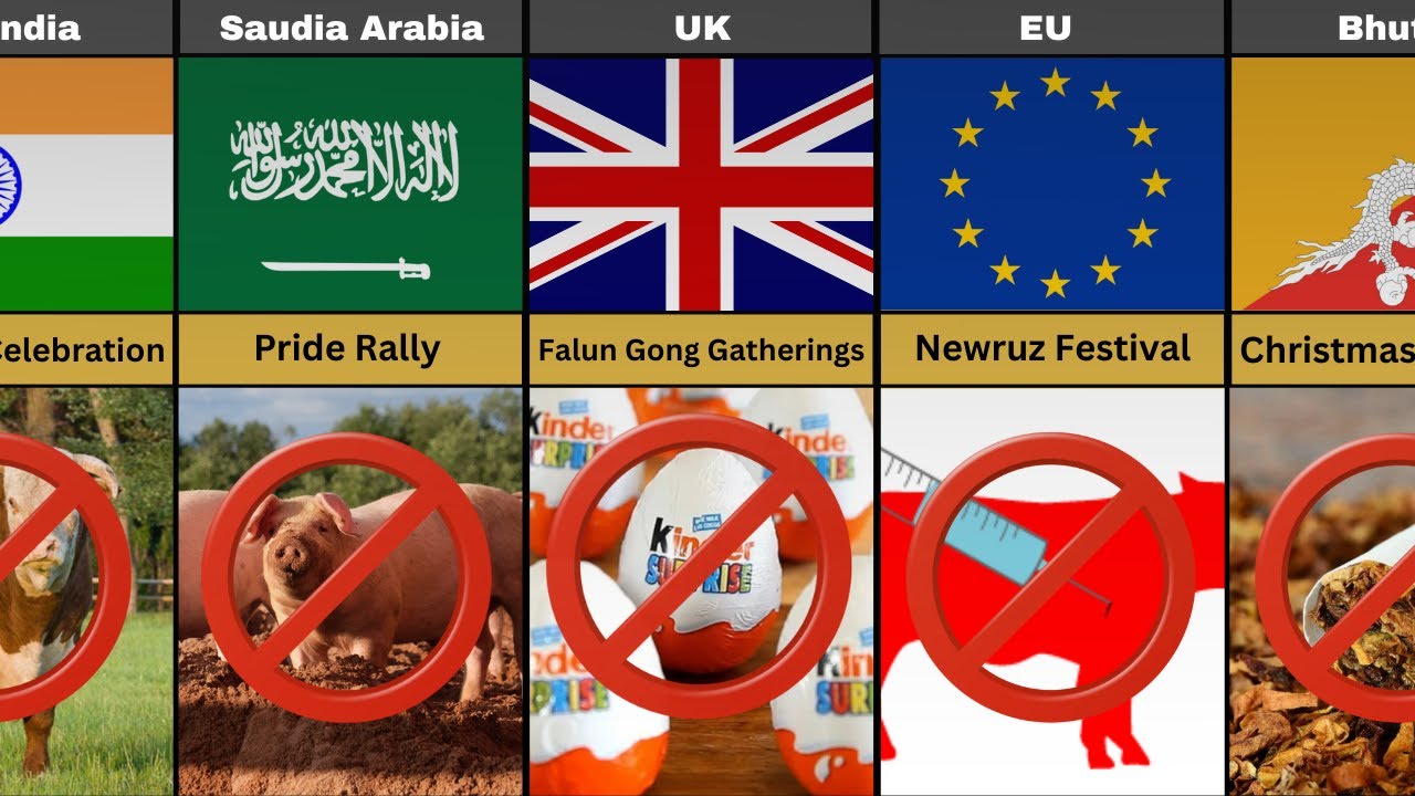 Foods That Are Banned in These Countries 🚫| Comparison