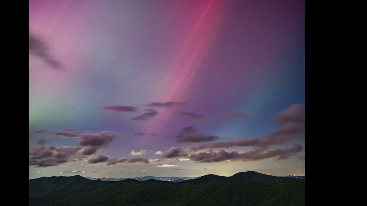 The Aurora over the Blue Ridge Mountains on May 10th, 2024