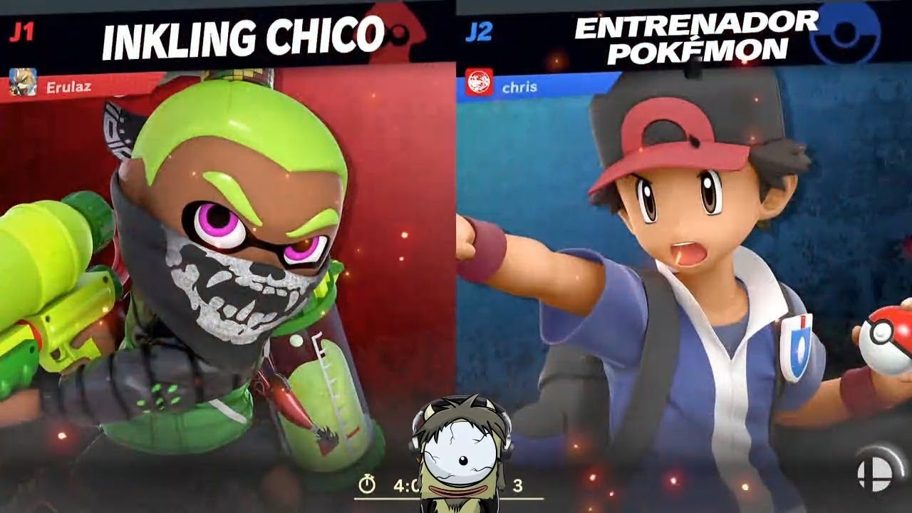 gameplay español transistor Erulaz (Inkling) vs chris (Entrenador pokémon) - Super Smash Bros Ultimate Online