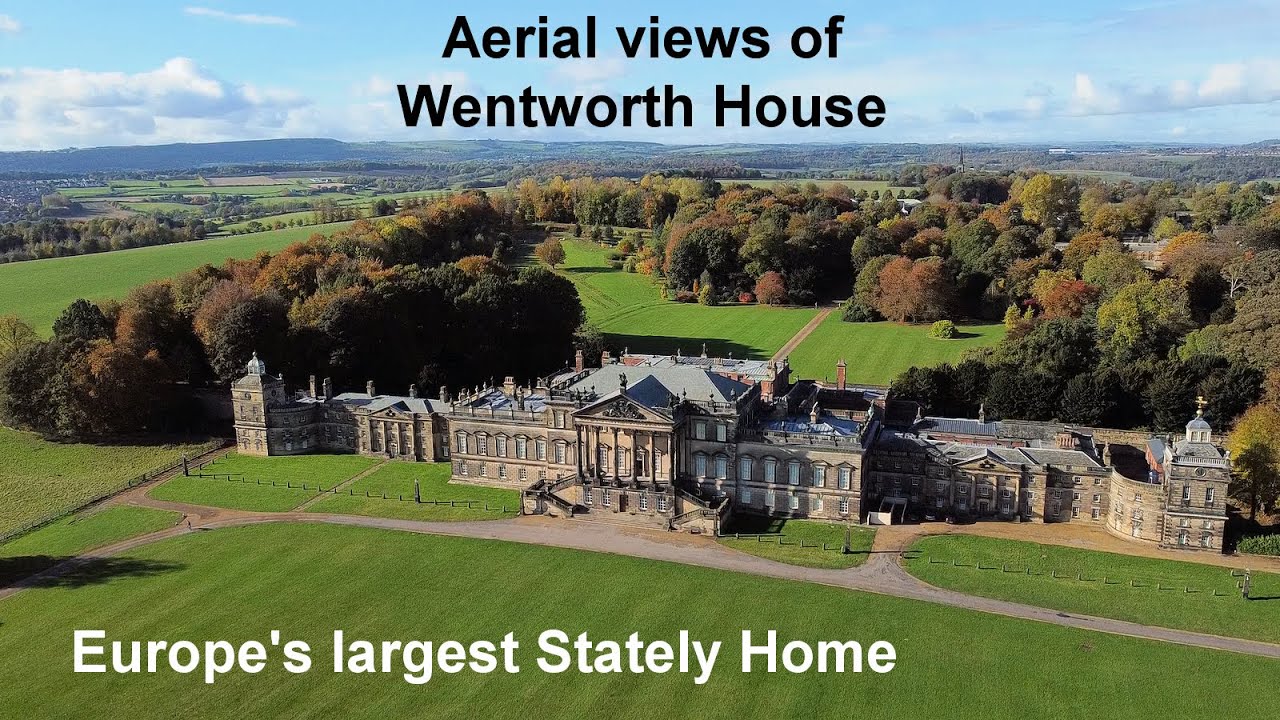 Seasonal aerial drone views of Wentworth Woodhouse, Europe's largest