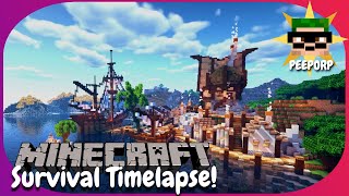 Pirate Village - Minecraft Survival Timelapse - 1.16+