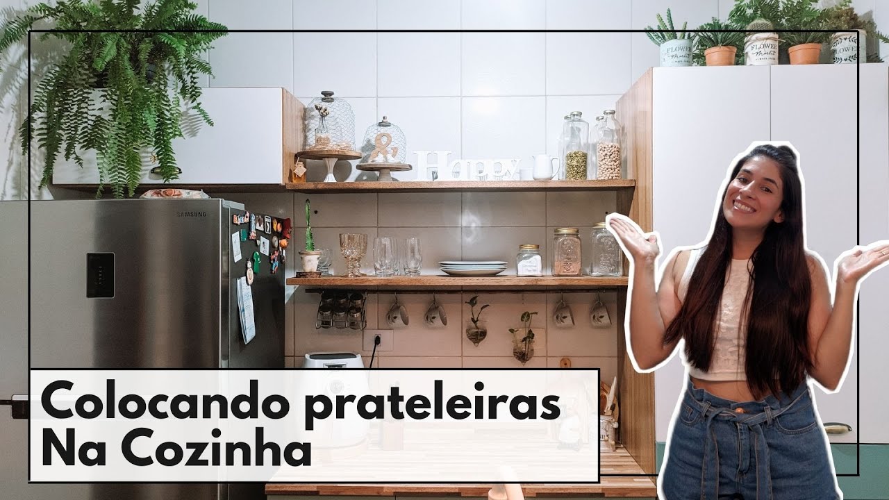 COLOCANDO PRATELEIRA NA COZINHA | TRANSFORMANDO ARMARIO DA COZINHA [PARTE 2] Faça você mesmo / diy