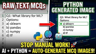 Image Generation of GenAI MCQs Text Data in Python