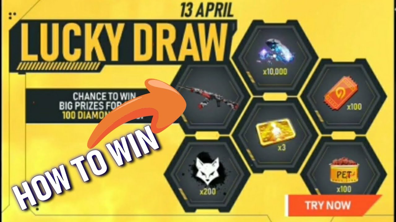 Free Fire Lucky Draw Event Top Up 100 Diamonds Token Full Details
