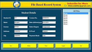 How to create a File based Record System in python #HINDI  Part1 of 4