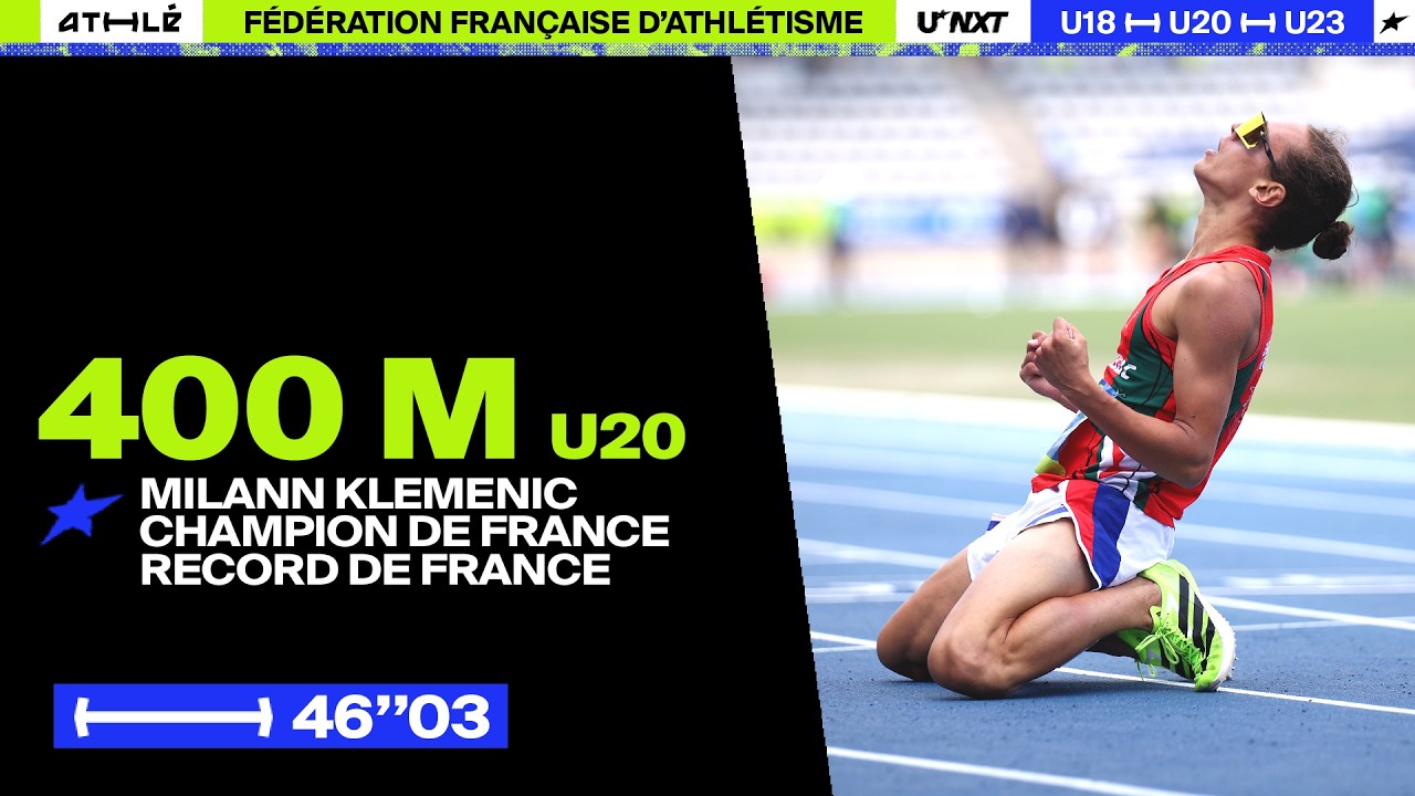 Milann Klemenic en or avec un nouveau record de France U20 du 400 m ! | Paris 2026