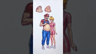 Super Mario Galaxy Mario x Princess peach funny Easy Paper craft puzzle game #mario #game #art