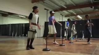 Cast of New Edition Story dancing