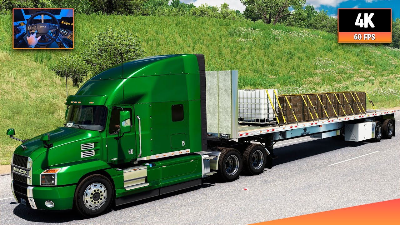 Mack Anthem + Mack MP8 | Hot Springs - Joplin | ATS 1.57 4K Gameplay + Wheel Cam