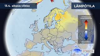 Kuukausiennuste Lämpötiloista 2.4.2026