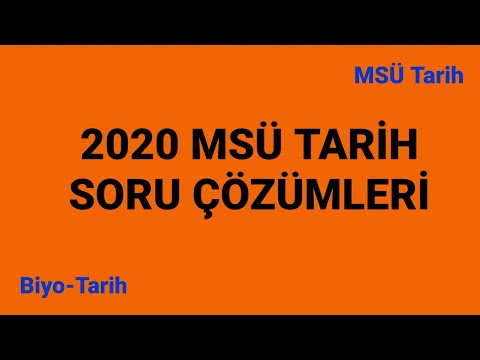 2020 MSÜ TARİH SORULARI ÇÖZÜMÜ