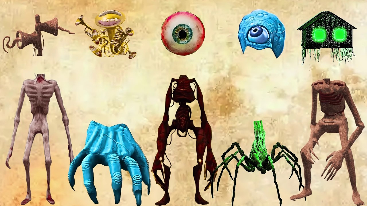 WRONG HEADS SIREN HEAD POOP, SIREN HEAD HOUSE, SIREN HEAD BRAIN EYE, SIREN HEAD OCTOPUS, SIREN HEAD