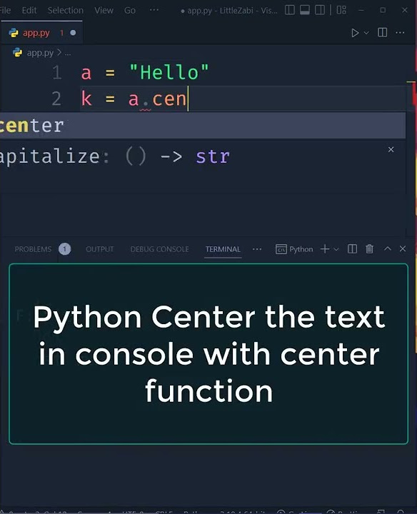 Python Center function #shorts - YouTube
