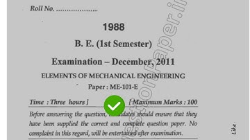Mdu BE 1st Sem Mechanical Engineering Question Paper 2011 #MduQuestionPaper.in