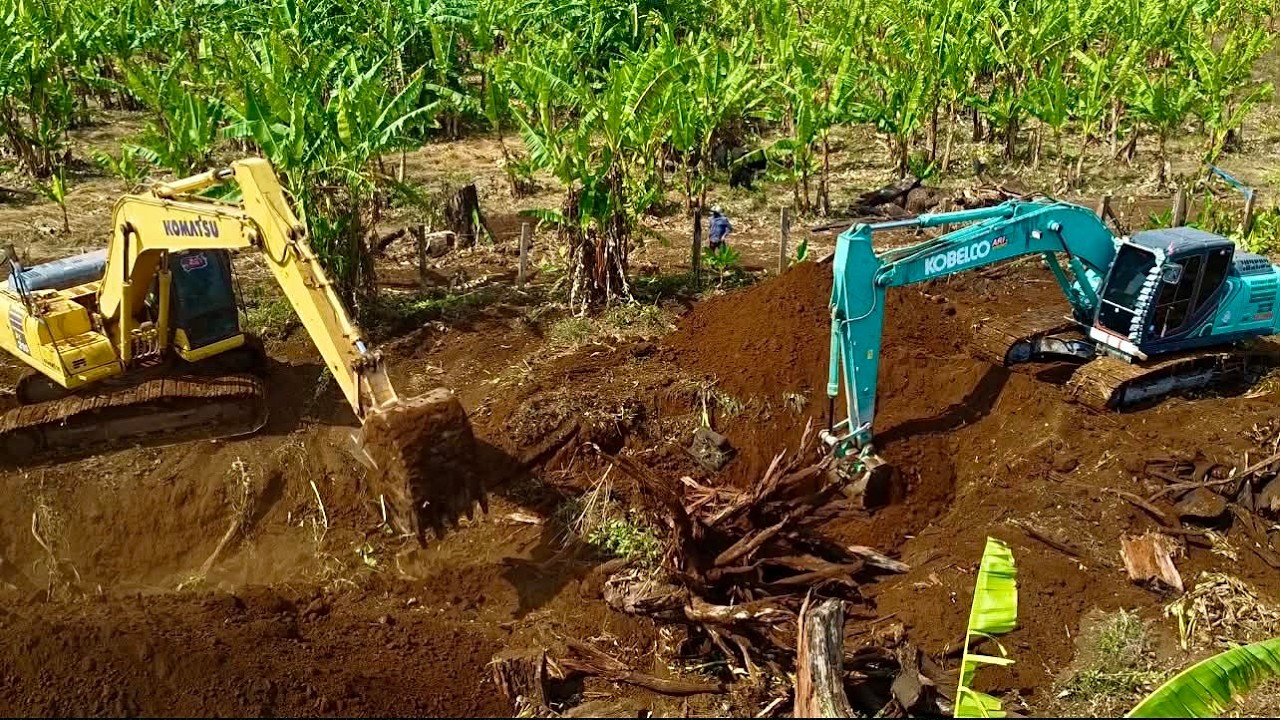 Too much work, only two excavators can be used, Kobelco and Komatsu