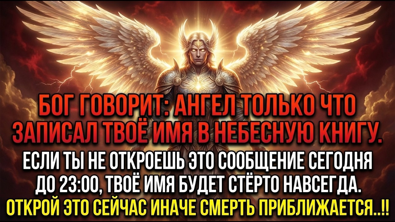 🧾Бог говорит: Ангел записал твоё имя в небесной книге. Не откроешь сейчас—имя будет стёрто навсегда.