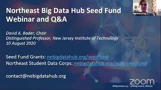 Northeast Big Data Hub Seed Fund Webinar and Q&A | August 10, 2020
