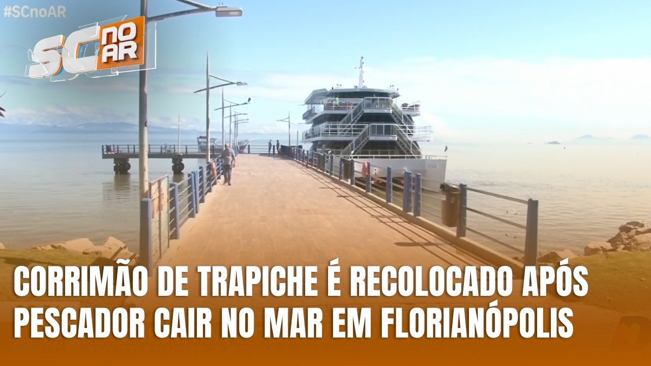Trapiche da Beira-Mar Norte tem corrimão reparado após acidente em Florianópolis