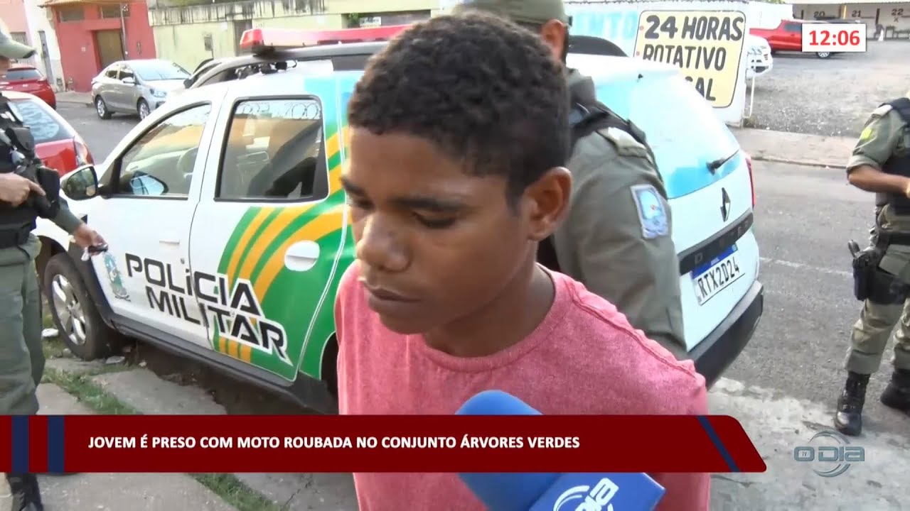 Jovem é preso com moto roubada no Conjunto Árvores Verdes 21 07 2023