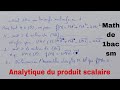 analytique du produit scalaire.....math de 1bac