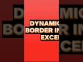 Dynamic Border In Excel