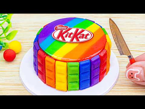 Mini Rainbow KitKat Cake Recipes 🌈Amazing Miniature Rainbow Chocolate Cake Decorating | Baking Yummy