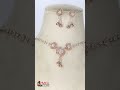 Timeless Diamond Embedded Rose Gold Necklace Set, Mesmerizing! #diamond #rosegold #jewellery #shorts