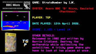 StratoBomber - IJK Software - BBC Micro - Emulated (Pantheon) - Level 14 - 1,125 points.