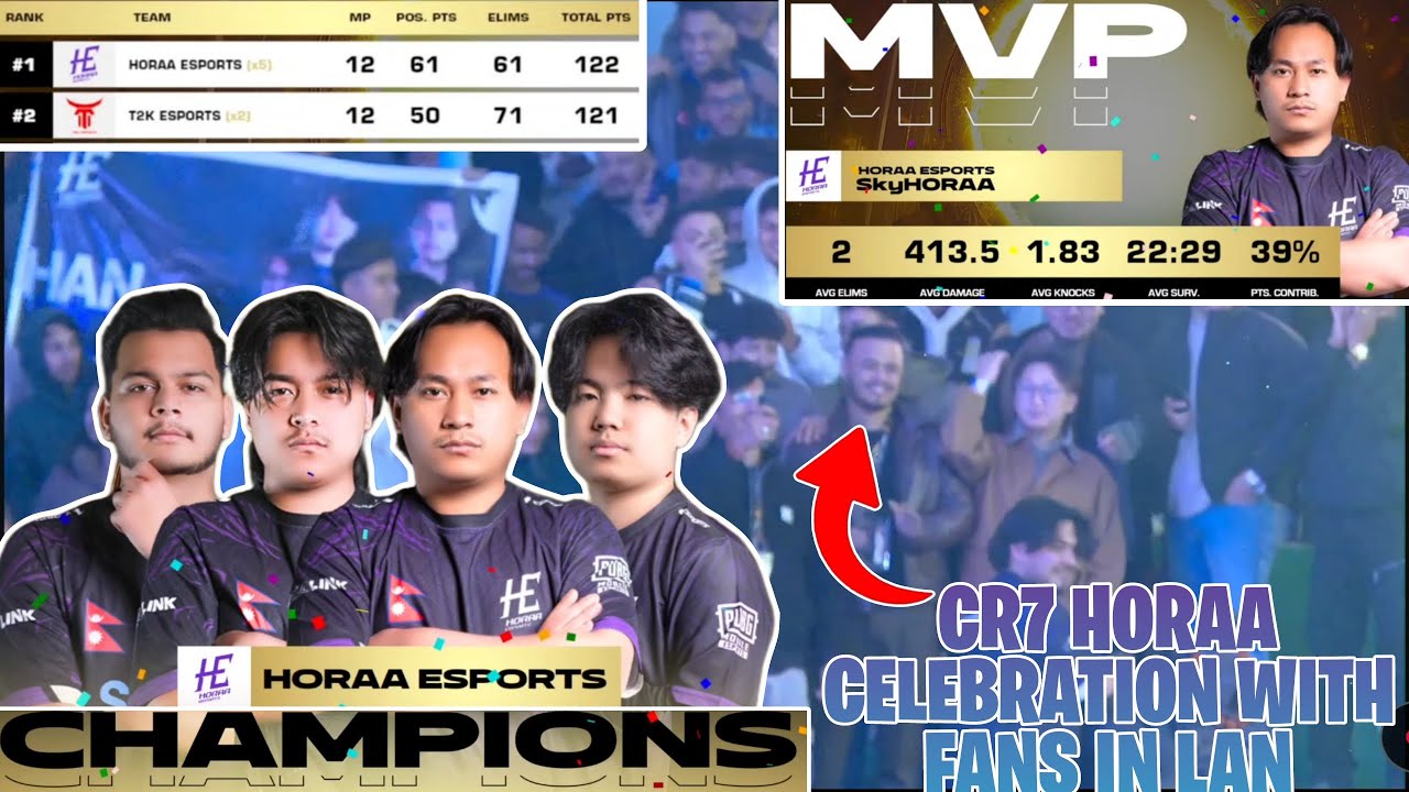 HORAA ESPORTS WON PMHC ESAN LAN FINALS 💜 SKY HORAA MVP🔥CR7 HORAA CELEBRATING WITH FANS ❤️ - GAURABYT