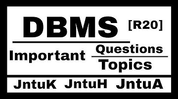 DBMS Important questions R20 // Jntu