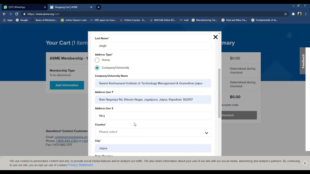 Registering as an ASME student Member SKIT JAIPUR