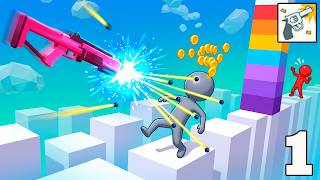 Gun Sprint - Gameplay Walkthrough Part 1 - Flip, Shoot & Reach the Finish Line! (iOS, Android) screenshot 2