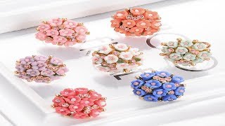 Ceramic Flower Ring Wedding Rings Jewelry  Style Rings